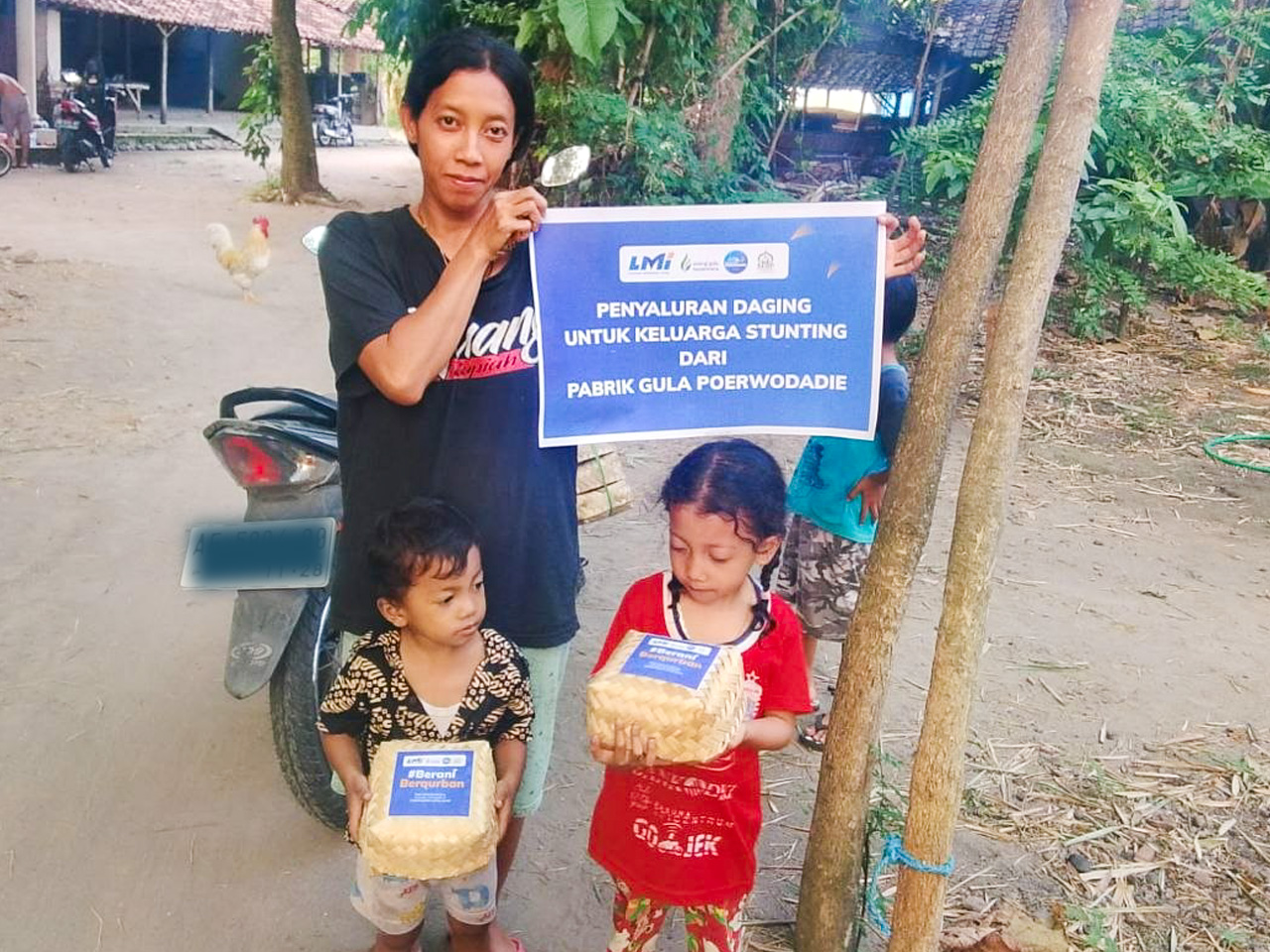 Woman holding donation box